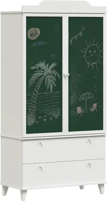 Immagine prodotto di vidaXL Armadio lavagna con anta ROROS Bianco 90 x 45 x 180 cm