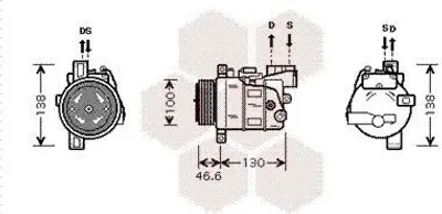 Produktbild von VAN WEZEL 0600K319 5SE12C Klimaanlage Klimakompressor PAG 46 R134a für BMW 3 Touring (E91) 3 Limousine (E90) 1 Schrägheck (E87) 1 Schrägheck (E81)