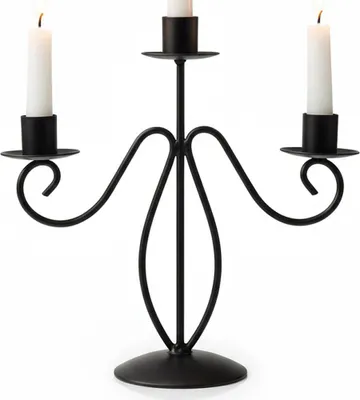 Produktbild von Kerzenständer - 23 cm - 3-Armig - Metall - Schwarzer Kandelaber Loft Style