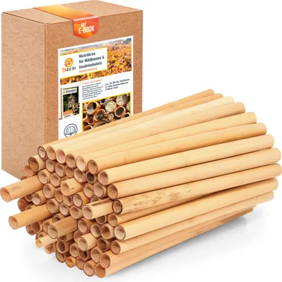 Produktbild von BEESI 200x Nisthülsen 14 cm lang für Insektenhotel aus Schilf I Durchmesser 4-7 mm