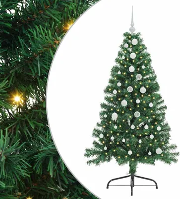 Produktbild von vidaXL Künstlicher vorbeleuchteter Weihnachtsbaum Grün 150 cm PVC