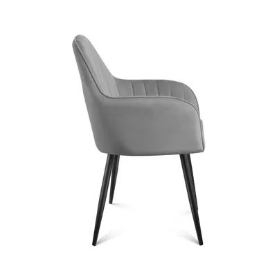 Produktbild von MARK ADLER Prince 6.0 | Esszimmerstühle Küchenstuhl Wohnzimmerstuhl Polsterstuhl Design Stühle | Armlehnen Rückenlehne | Samt | Metallbeine | Grau