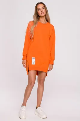 Zdjęcie produktu dla made-of-emotion-damska-dlha-mikina-thronixie-m676-oranzova-m