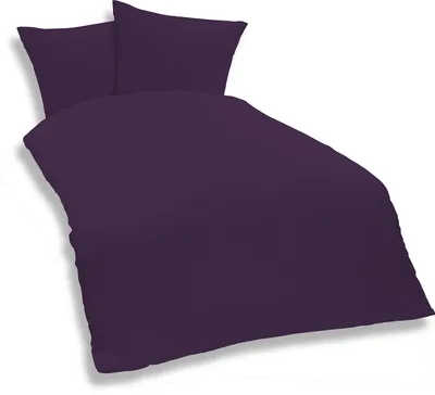 Produktbild von 3 teilige Uni Bettwäsche 200 x 200 cm lila Einfarbig Mikrofaser Garnitur