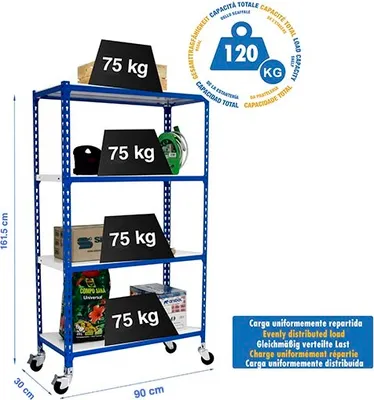 Immagine prodotto di SIMONCLICK MOBILE 4/300 1500 BLU/BIANCO Scaffale in metallo