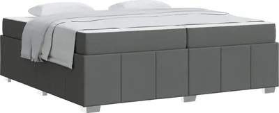 Zdjęcie produktu dla vidaXL Rama łóżka z materacem ciemnoszara 200 x 200 cm tkanina
