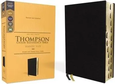 Productafbeelding van KJV, Thompson Chain-Reference Bible, Handy Size, European Lederfaserstoff, Black, Red Letter, Thumb Indexed, Comfort Print