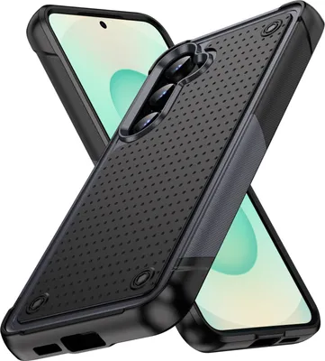 Produktbild von Hülle Für Samsung Galaxy S24 FE Militärqualität Stoßfest Hybrid 2 in 1 Hart PC Weich TPU Handyhülle Grau Schwarz