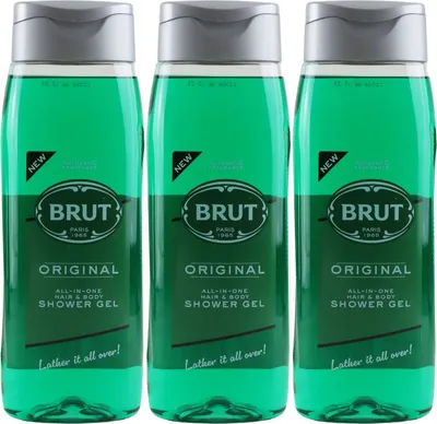 Produktbild von 3x BRUT ORIGINAL All In One Showergel Hair & Body Duschgel Haar & Körper je 500 ml