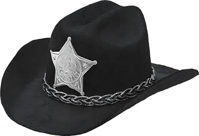Produktbild von Mini Cowboyhut schwarz mit Sheriffstern