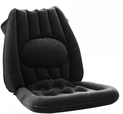 Produktbild von Aufblasbares Sitzkissen mit ergonomischer Lendenwirbelstütze, anthrazit