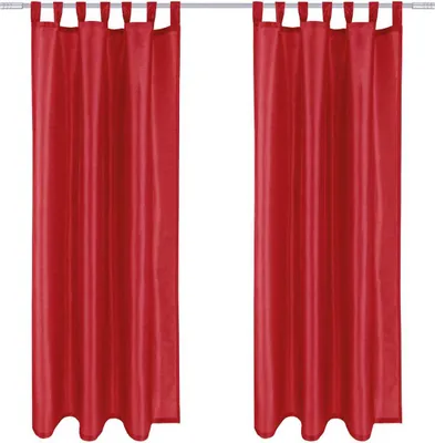 Zdjęcie produktu dla Zasłona Alessia w zestawie 2 nieprzezroczystych zasłon ze szlufkami, wymiary: 140x245cm, kolor: czerwony