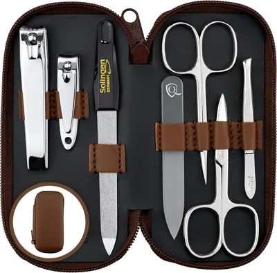 Produktbild von marQus Maniküre-Set 7-teilig – mit Glasfeile, Solingen – Braun