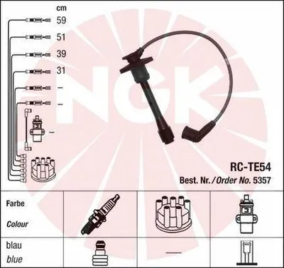 Produktbild von NGK 5357 Zündkabelsatz Zündleitungssatz