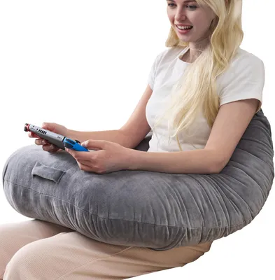 Obrázok produktu pre Čítací vankúš 66 cm, opierka rúk, zamat, prateľný poťah, pre posteľ