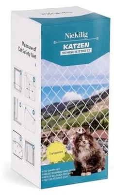 Zdjęcie produktu dla Siatka dla kotów na balkon 10X3M przezroczysta bez wiercenia zestaw