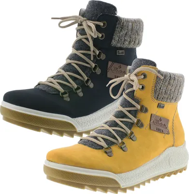 Produktbild von Rieker Damen Schnürboots Stiefeletten Warmfutter Y4730, Größe:37 EU, Farbe:Blau