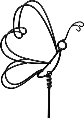 Produktbild von Gartenstecker Schmetterling Metall schwarz 50 cm Beetstecker Gartendeko