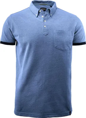 Produktbild von Larkford Piqué Polohemd, 100% Kompaktbaumwolle, Button-Down-Kragen, kontrastfarbene Ärmelbündchen, 250 g/m²