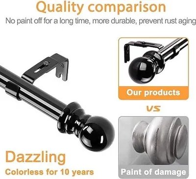 Produktbild von Famanu Vorhangstangen Metall 76-147 cm - Längenverstellbar
