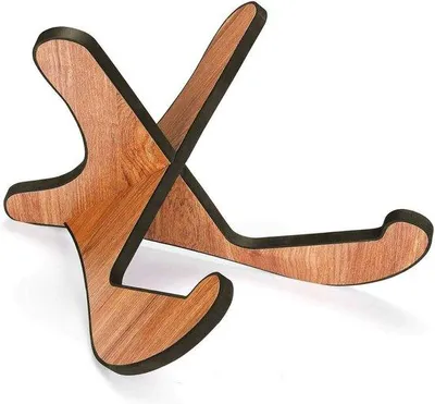 Produktbild von Klassische gitarrenstandaard aus dickem Holz mit festem X-Framedesign und weichen Lederkanten