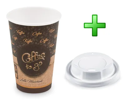 Produktbild von 100x Kaffeebecher L 'Coffee To Go' Melange mit Trinkdeckel 250ml 330ml