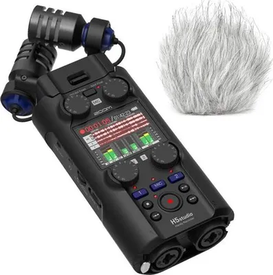 Image de Zoom Enregistreur audio H5 Studio avec bonnette anti-vent en fourrure