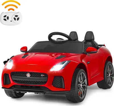 Produktbild von 12V Kinderauto Elektroauto Jaguar F-Type mit 2,4G Fernbedienung & Musik & LED-Licht & Hupe (Rot)