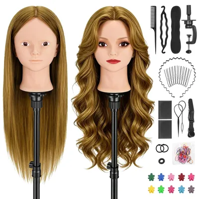 Imagen del producto de Cabeza de maniquí para peluquería (marrón natural)