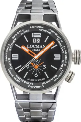 Produktbild von 0508A01S-00BKWHB0 Italy Herrenuhr Montecristo World Dual Time 44 mm Ref. 0508A0 Locman