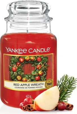 Produktbild von Yankee Candle Duftkerze im Glas (groß) | Red Apple Wreath | Kerze mit langer Bre