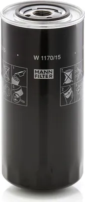 Produktbild von Ölfilter MANN-FILTER W 1170/15 Anschraubfilter für FIAT Series 260 90 Serie Series 180 Series 300 Series 330