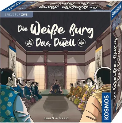 The image shows the box of a board game with an illustration of people in a traditional Japanese setting.