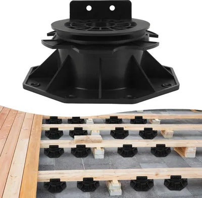 Obrázok produktu pre Eikuavons nastaviteľné podpery pre terasy z drevoplastu (WPC) s výškou 75–145 mm, robustné podpery s L-držiakom, 50 kusov