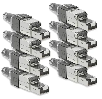 Produktbild von Netzwerkstecker Cat7 CAT 7 RJ45 Stecker 8x Steckverbinder werkzeuglos geschirmt