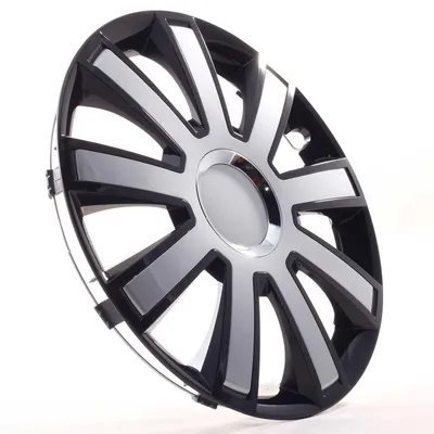 Obrázok produktu pre 4 ks krytov kolies 16 palcov, ozdobné kryty kolies Flash III, čierne/strieborné, pre Chrysler, Fiat, Lada, Mercedes, Peugeot, Smart, VW 4-2433015