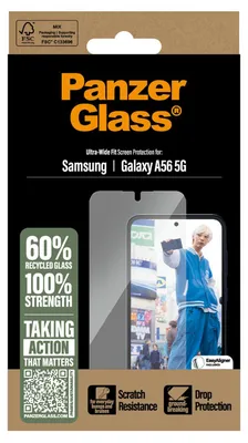 Productafbeelding van PanzerGlass Ultra-Wide Fit Anti-Bacterial Screenprotector incl. applicator voor de Samsung Galaxy A56