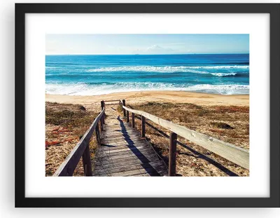 Produktbild von Gerahmtes Poster - Schwarzer Rahmen - Meer Strand Eintritt - 40x30 cm - Wand Bild - Wanddeko - Wandbilder - Kunstposter - Wandposter - Bilderrahmen - Bilder - Kunstdruck - Wandbild - P2BAA40x30-4359