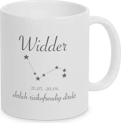 Bandneu ! Sichere dir jetzt für dich selbst oder als Geschenk die einzigartige Sternzeichen Widder Tasse von TassenKing.com