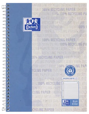 Produktbild von Oxford COLLEGEBLOCK, Einfarbig, Blau, A5+, 80 Blätter, Liniertes Papier, Hardcover