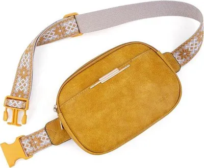 Produktbild von Unyqoos® Damen Gürteltasche, – stilvolle Crossbody‑Hüfttasche mit verstellbarem breitem Riemen, Maße L 2,64 inch x B 6,5 cm x H 5,91 inch