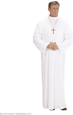 Produktbild von Kostüm Papst - Pope weiß - Papa Kirchenverkleidung Bischof Kaplan Priester XL - 54/56