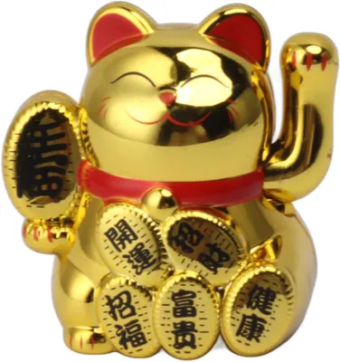 Productafbeelding van Lucky fortune cat op zonne-energie Happy wealth - Gastvrije Kat Schattige Ornamenten Mini Happy Maneki