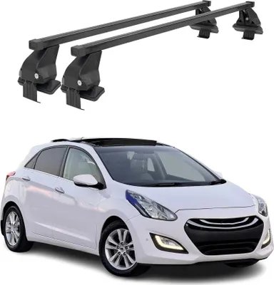 Produktbild von Menabo Dachträger Grundtäger für Hyundai i30 2011-2015 50kg Stahl Schwarz 2 tlg