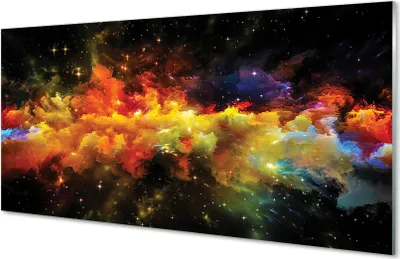 Produktbild von Glasbilder 100x50 Wandkunst Yellow Fraktalmustern