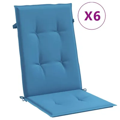 Produktbild von vidaXL Hochlehner-Auflagen 4 Stk. Melange Blau 120x50x4 cm Stoff