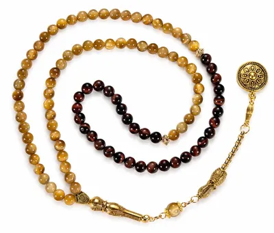 Tigerauge Tasbih 99 Perlen Gebetskette mit Geschenkbox