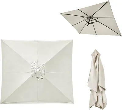 Imagen del producto de Funda de repuesto para parasol cuadrado, con protección UV, de 300x300 cm, para 8 varillas, ideal para jardín