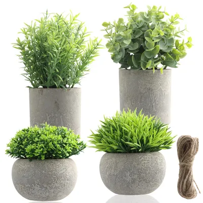 Productafbeelding van Kunstplanten in pot, kleine kunstplanten, plasticplanten voor kantoor, slaapkamer, balkon, keuken, badkamer, bruiloftdecoratie