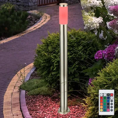 Produktbild von RGB LED Außen Säulen Stehlampe, Edelstahl, IP44, H 110 cm